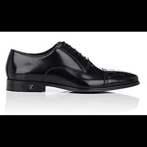 Men’s Versace Spazzolato Leather Cap-toe Oxford